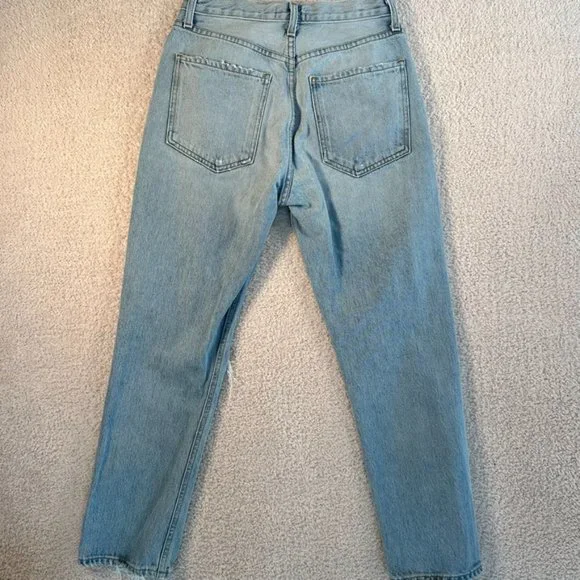 Agolde Jeans Womens Size 26 (26 x 26) Riley High Rise Straight Crop Light Denim - Picture 2 of 11